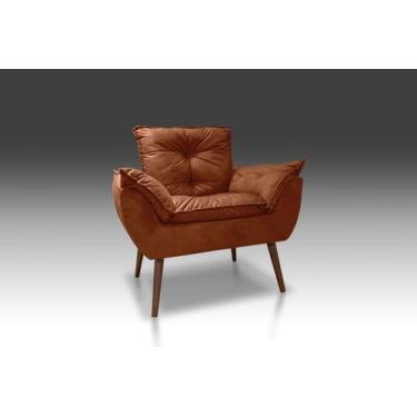 Imagem de Poltrona Opala Suede Terra Cota -RV Decora - CASA DA POLTRONA