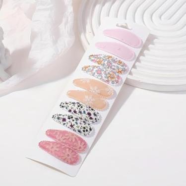 Imagem de 10 peças de grampos de cabelo para bebês meninas 5,5 cm estampa floral infantil infantil antiderrapante pequenos grampos de cabelo acessórios de presilhas de flores para bebês Gilrs (10 peças-B)