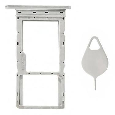 Imagem de Ubrokeifixit Bandeja para cartão micro SD Galaxy Tab A8 X200 X205, substituição para compartimento de cartão SIM único para Samsung Galaxy Tab A8 10,5 SM-X200 X205 2021, com pino de ejeção (X205-prata