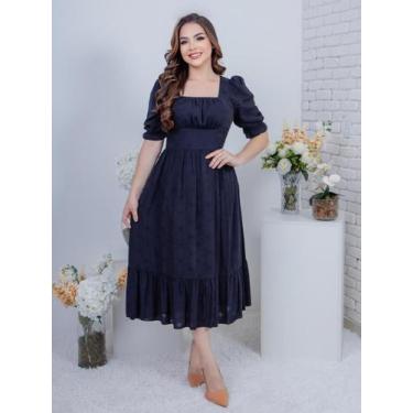 Imagem de Vestido Maxi Midi com Manga Princesa Soltinho Festa Convidada - Vestid
