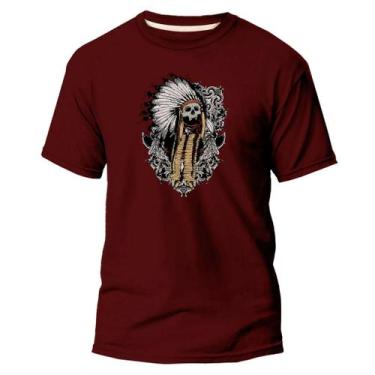 Imagem de Camiseta Basica Algodão Premium Estampa Digital Crânio Índio - Pavesi,