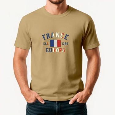 Imagem de Camiseta Masculina FRANÇA Exclusiva Algodão Premium-Masculino