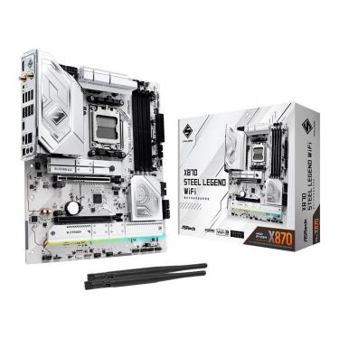 Imagem de Placa-Mãe ASRock X870 Steel Legend, AMD, ATX, AM5, DDR5, WiFi, Branco - 90-MXBPQ-Unissex
