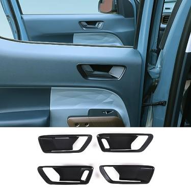 Imagem de TOYCIDFG Acabamento da tampa do painel da maçaneta da porta interna do carro compatível com acessórios interiores Ford Maverick 2022 2023 (preto fosco)