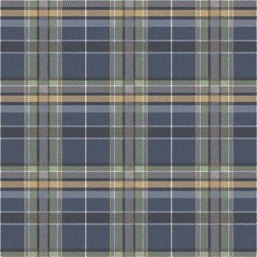 Imagem de Papel De Parede Botany House Xadrez Azul 15579