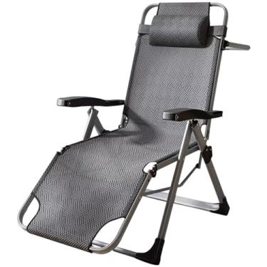 Imagem de Cadeira reclinável para jardim 180° Lie-Flat Lunch Break, cadeiras de pátio reclináveis para idosos, cadeira dobrável de praia gravidade zero, rolamento de carga 120 kg/264 lbs