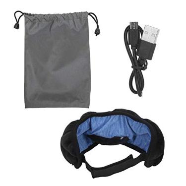 Imagem de CUOFYUNL tapa-olho inteligente sem fio para dormir, relaxante, elástico respirável para óculos Bluetooth (Preta)