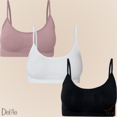Imagem de Kit Com 3 Tops Nadador She Lingerie Feminino Sem Bojo Ajustável-Feminino