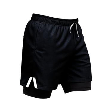 Imagem de Short Masculino Térmico 2 em 1 com Bolso Interno e Ajuste Confortável-Masculino