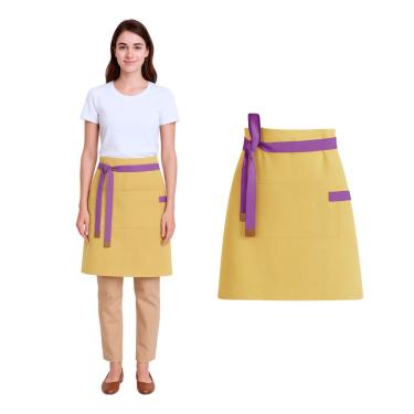 Imagem de Avental Cintura Amarelo Roxo Sorveteria Açai Unissex 10un