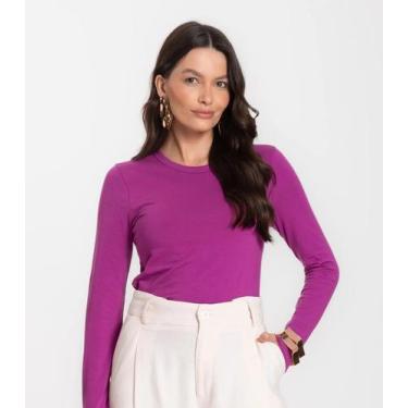 Imagem de Blusa Manga Longa Básica Select Roxo, G, Roxo