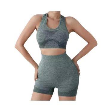 Imagem de Conjunto De Yoga Sem Costura Para Mulheres, Shorts De Academia, Sutiãs