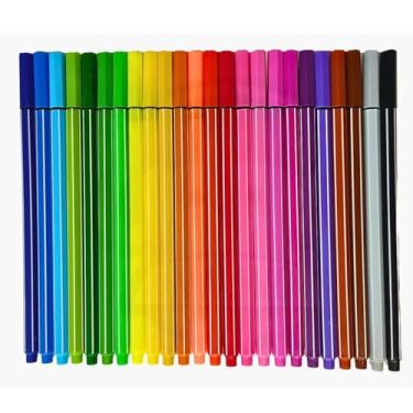 Imagem de Kit de 24 Canetas Fine Line Fengzhengmei, Ponta Fina 0,4 mm, Cores Vibrantes