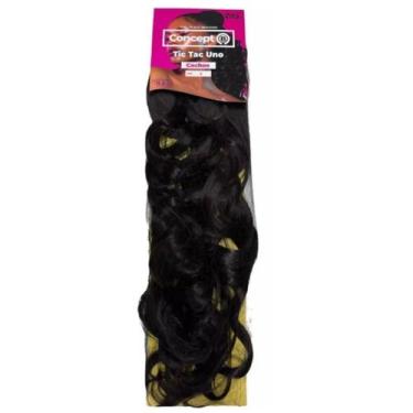 Imagem de Aplique De Fibra Sintetica Tic Tac Uno Cacho 65Cm - Black Beauty, 2