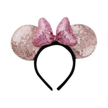 Imagem de Tiara De Pelúcia Com Laço De Bolinhas Do Mickey Mouse E Minnie, Acessó