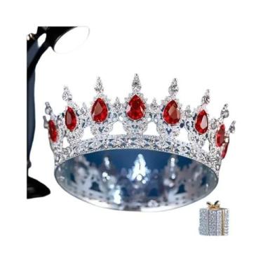 Imagem de Coroa De Noiva Elegante Com Strass, Acessório De Luxo Barroco Para Cas