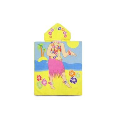 Imagem de Poncho Infantil Toalha Capuz Praia Roupao Praia Havaiana Amarelo - APP