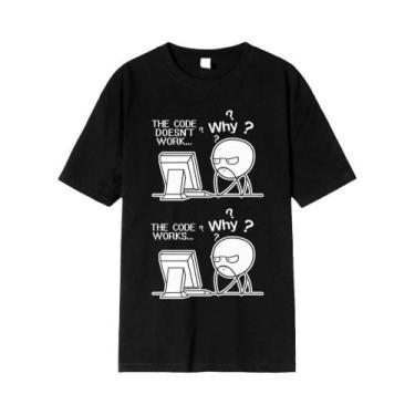 Imagem de Camiseta Masculina Engraçada Com Estampa Casual Do Sistema Operacional