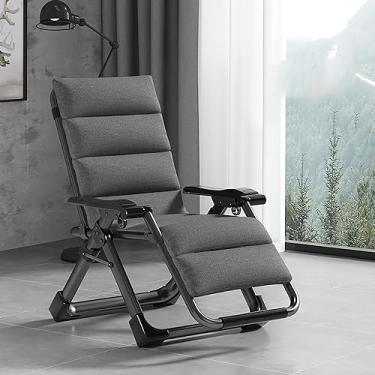 Imagem de Cadeira dobrável premium com gravidade zero - reclinável portátil com almofada removível e suporte de copo, ideal para acampamento, praia, ar livre e uso no gramado