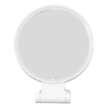 Imagem de Cosiki Espelho de Ampliação Dobrável Com Alça Dobrável para Viagem Com Luz LED Espelho de Maquiagem Dupla Face para Quarto Branco