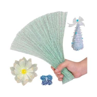 Imagem de Limpa-cachimbo De Chenille Com Glitter 100 Peças Fenrry Para Artesanat