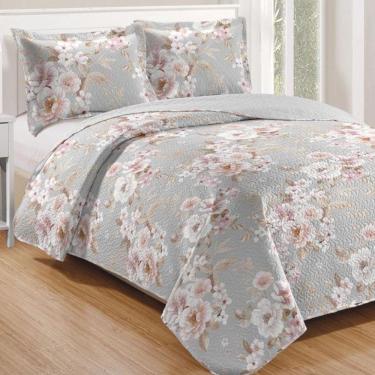 Imagem de Kit Cobre Leito Colcha Mix Queen Estampado 3 Peças/Marcela