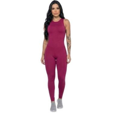 Imagem de Macacão Liso Sem Bojo Vekyo Suplex Roupa para Academia Treino Moda Fitness Musculação-Feminino