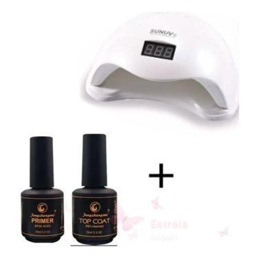 Imagem de Kit Cabine Unha Primer Top Coat Decoração Nail Oferta Unha