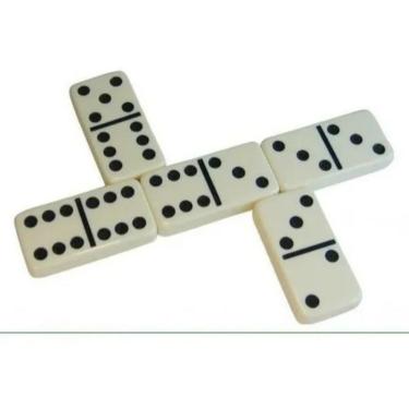 Imagem de Dominó Profissional De Osso Estojo Com 28 Peças Capa Preta