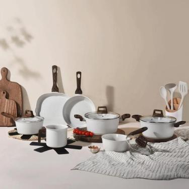 Imagem de Jogo de Panelas 12 Peças Indução Revestimento Cerâmico Bravia Cookware