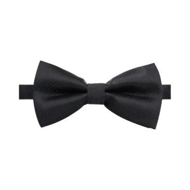 Imagem de Gravatas Borboleta Pretas Ajustáveis Para Homens, Clássicas, Duplas, P