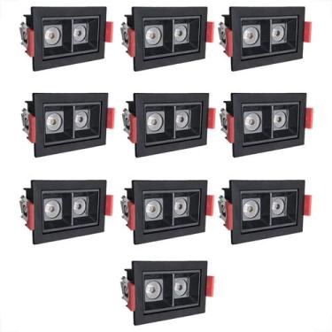 Imagem de 10 Mini Spot Downlight Duplo Led EmbutirVaranda3000k Bet56 - Bet56kit1