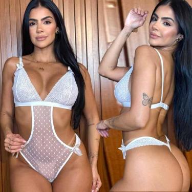 Imagem de Body Sensual De Tule Sem Bojo Calcinha Fio Sem Ferrinho - Like4you, GG