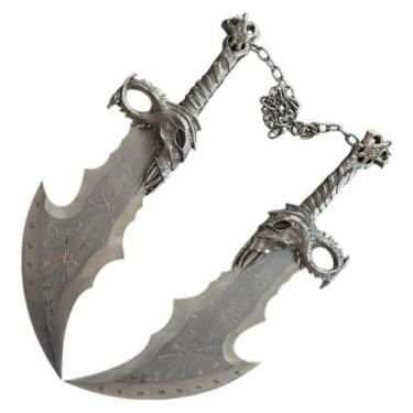 Imagem de Lâmina Do Caos Prateado Do Kratos God Of War Ragnarok Em Aço Colecioná