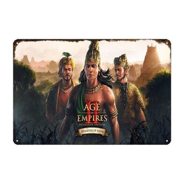 Imagem de Placa de parede vintage Age of Empires Iron 20x30cm Home Bar Decor