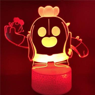 Imagem de Luz noturna: LED 3D Brawls Stars Spikes, mudança de cor - yiweisai