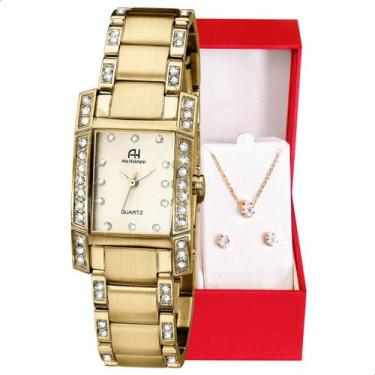 Imagem de Relógio de Pulso Champion Ana Hickmann Feminino Dourado AH28044H Kit C