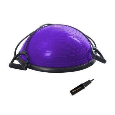 Imagem de Meia bola bosu Gold Sports Power com bomba e alças, Único, Roxo, Úniss