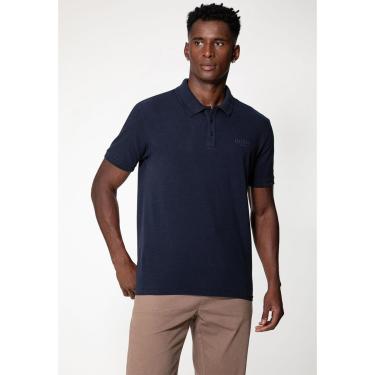 Imagem de Camisa Polo Guess Silk Relevo Est 1981 Azul Escuro-Masculino