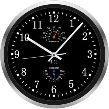 Imagem de Reloj de Pared HITO Silencioso de 14" con Pilas, Aluminio