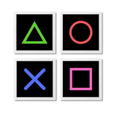 Imagem de Kit com 4 Quadros decorativos Infantil Vídeo Game - Creative Cat, Bran