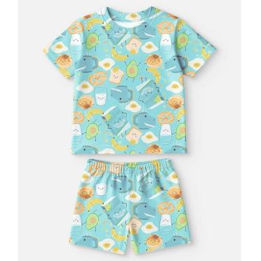 Imagem de Pijama Infantil Menino Com Estampa Café da Manhã Azul Bimbi-Masculino