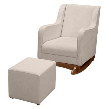 Imagem de Poltrona Amamentação Aquila Plus Com Puff Boucle Off White - Fratello