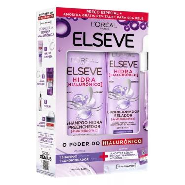 Imagem de Kit Shampoo 375ml e Condicionador 170ml L'oréal Paris Elseve Hidra Hialurônico