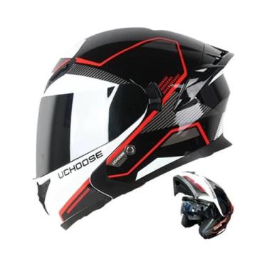 Imagem de Capacete Modular Unissex Com Lentes Duplas Para Motocicleta, Lentes Au