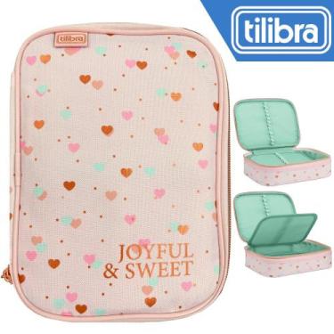 Imagem de Estojo Box Jumbo Tilibra Escolar Académie Coração Rosa