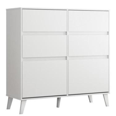 Imagem de Cômoda Sapateira Dora 2 Portas e 4 Gavetas - Móveis Albatroz, Branco