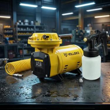 Imagem de Compressor Ar Direto Pintura Portátil 1/2 Hp Pistola Vollekz