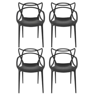Imagem de Kit 4 Cadeiras Allegra Design Preto Sala Cozinha Jantar - EVOLUX