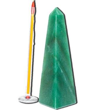 Imagem de Obelisco Quartzo Verde Natural 12 a 14 cm 200 a 300g - Tipo B - Crista